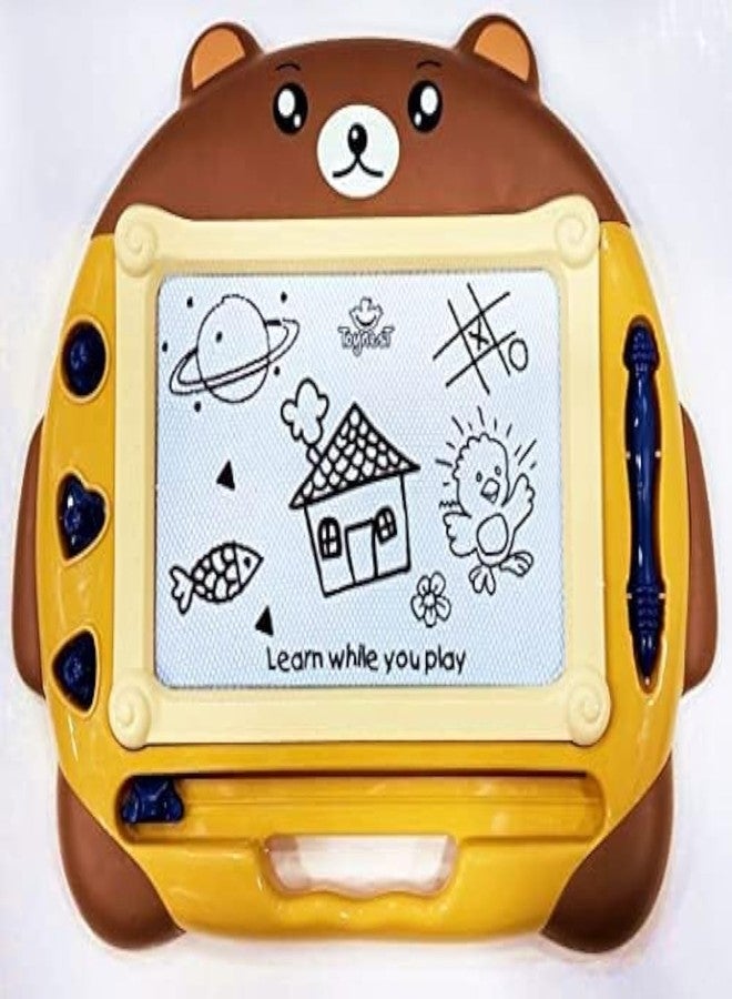 Fratelli Toynest Magic Slate for Kids Pen Doodle pad erasable Drawing Writing Learning Graffiti Board Kids Gift Toy Magnetic Painting Sketch pad for Children (Yellow Duck Board) 35x29cms - Image 1